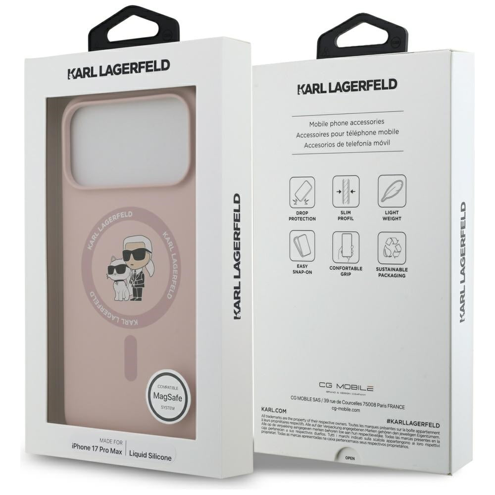 MagSafe futrola za Apple iPhone 17 Pro Max, Karl Lagerfeld, Ring Karl & Choupette, Roza