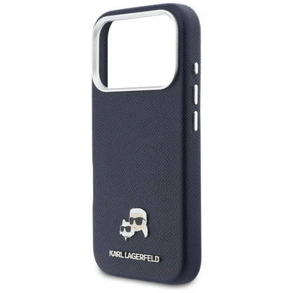 MagSafe torbica za Apple iPhone 17 Pro Max, Karl Lagerfeld, Saffiano Karl & Choupette Pins, Plava