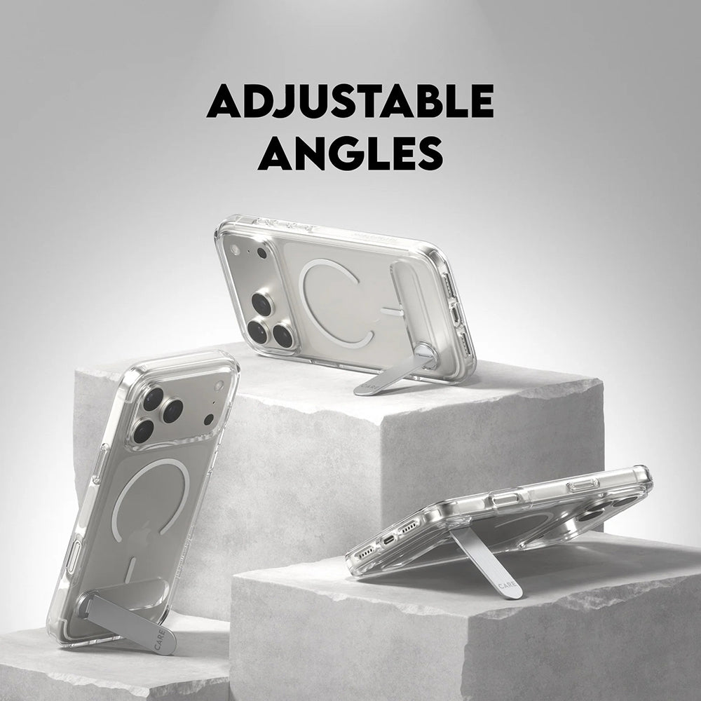 Futrola MagSafe za Apple iPhone 17 Pro Max, PanzerGlass, Care Feature Kickstand, Bijela Prozirna