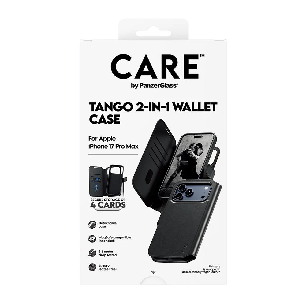 Futrola MagSafe za Apple iPhone 17 Pro Max, PanzerGlass, Care Feature Tango Two-in-One, Crna