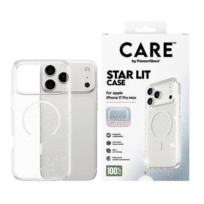 Futrola MagSafe za Apple iPhone 17 Pro Max, PanzerGlass, Care Urban Explorer Star Lit, Bijela Prozirna