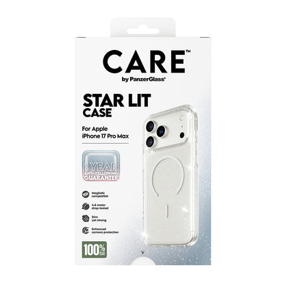 Futrola MagSafe za Apple iPhone 17 Pro Max, PanzerGlass, Care Urban Explorer Star Lit, Bijela Prozirna
