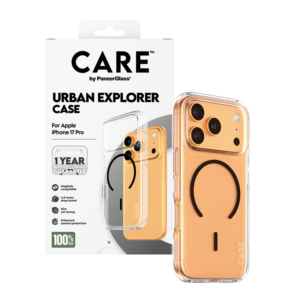 Futrola MagSafe za Apple iPhone 17 Pro Max, PanzerGlass, Care Urban Explorer, Crna Prozirnost