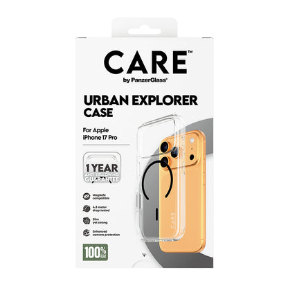 Futrola MagSafe za Apple iPhone 17 Pro Max, PanzerGlass, Care Urban Explorer, Crna Prozirnost