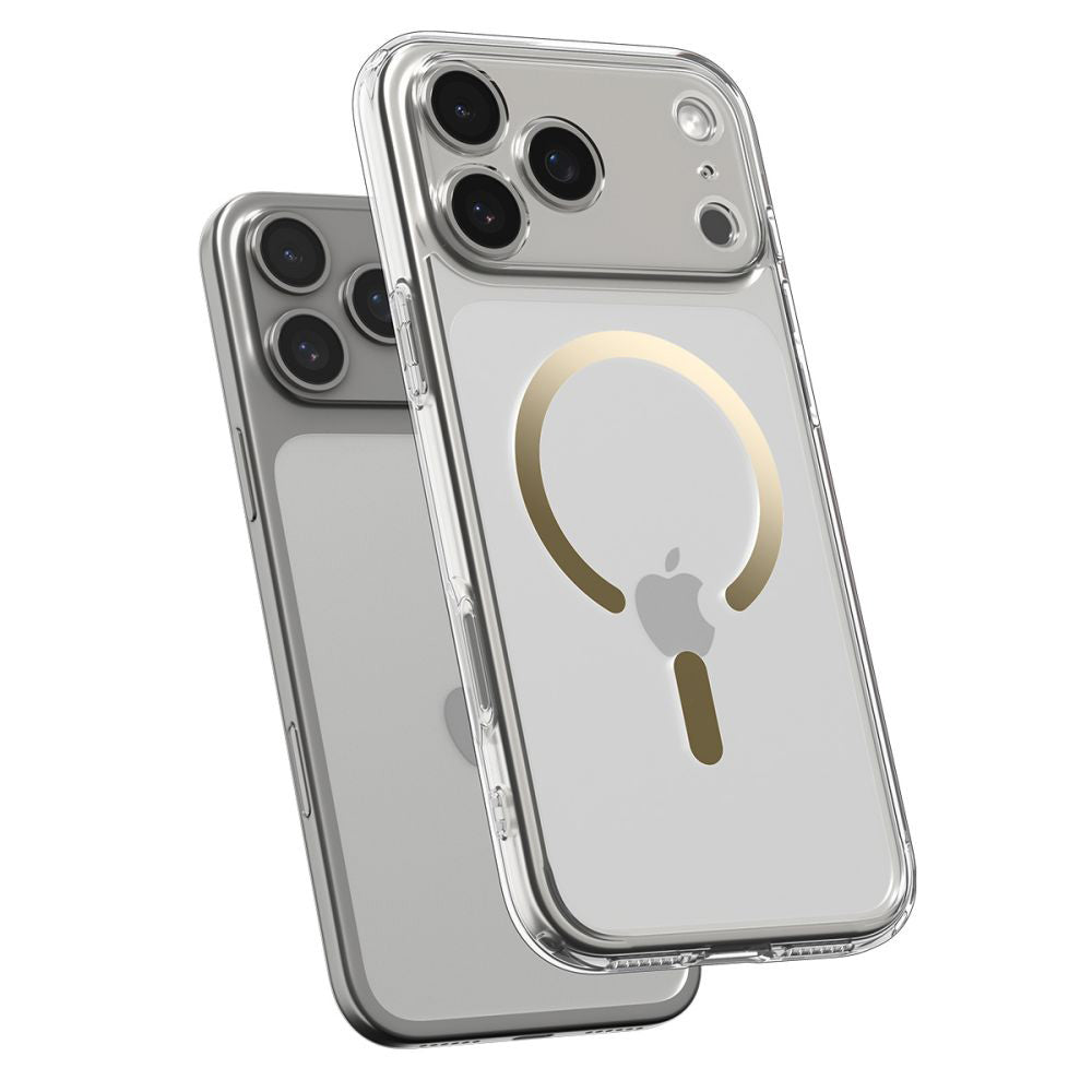 Futrola MagSafe za Apple iPhone 17 Pro Max, Spigen, Ultra Hybrid, Prozorno Zlatna