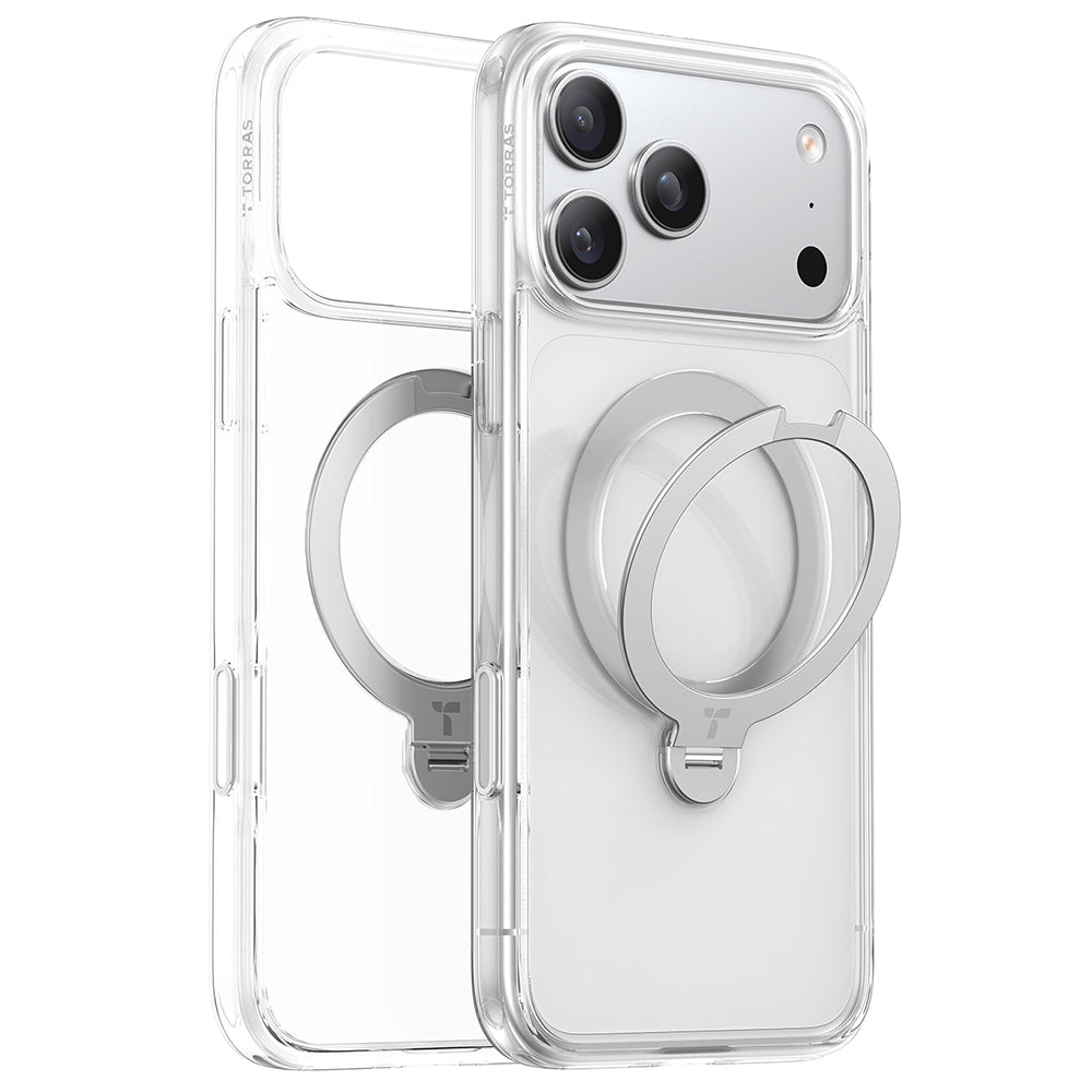 Futrola MagSafe za Apple iPhone 17 Pro Max, Torras, Ostand Spin, Prozirna