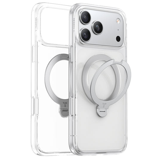 Futrola MagSafe za Apple iPhone 17 Pro Max, Torras, Ostand Spin, Prozirna