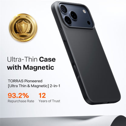 Futrola MagSafe za Apple iPhone 17 Pro Max, Torras, SlimFit, Crna