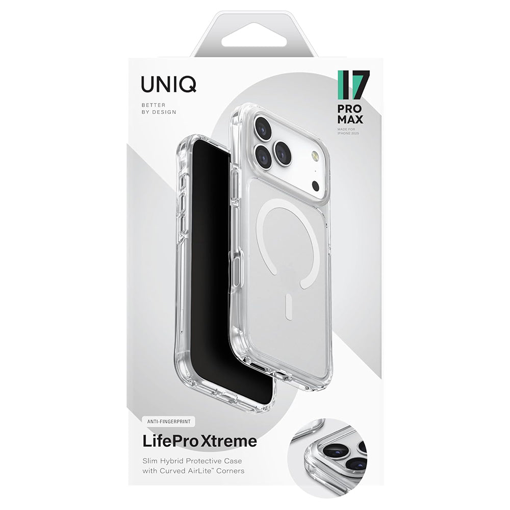 Futrola MagSafe za Apple iPhone 17 Pro Max, UNIQ, LifePro Xtreme MagClick, Prozirna