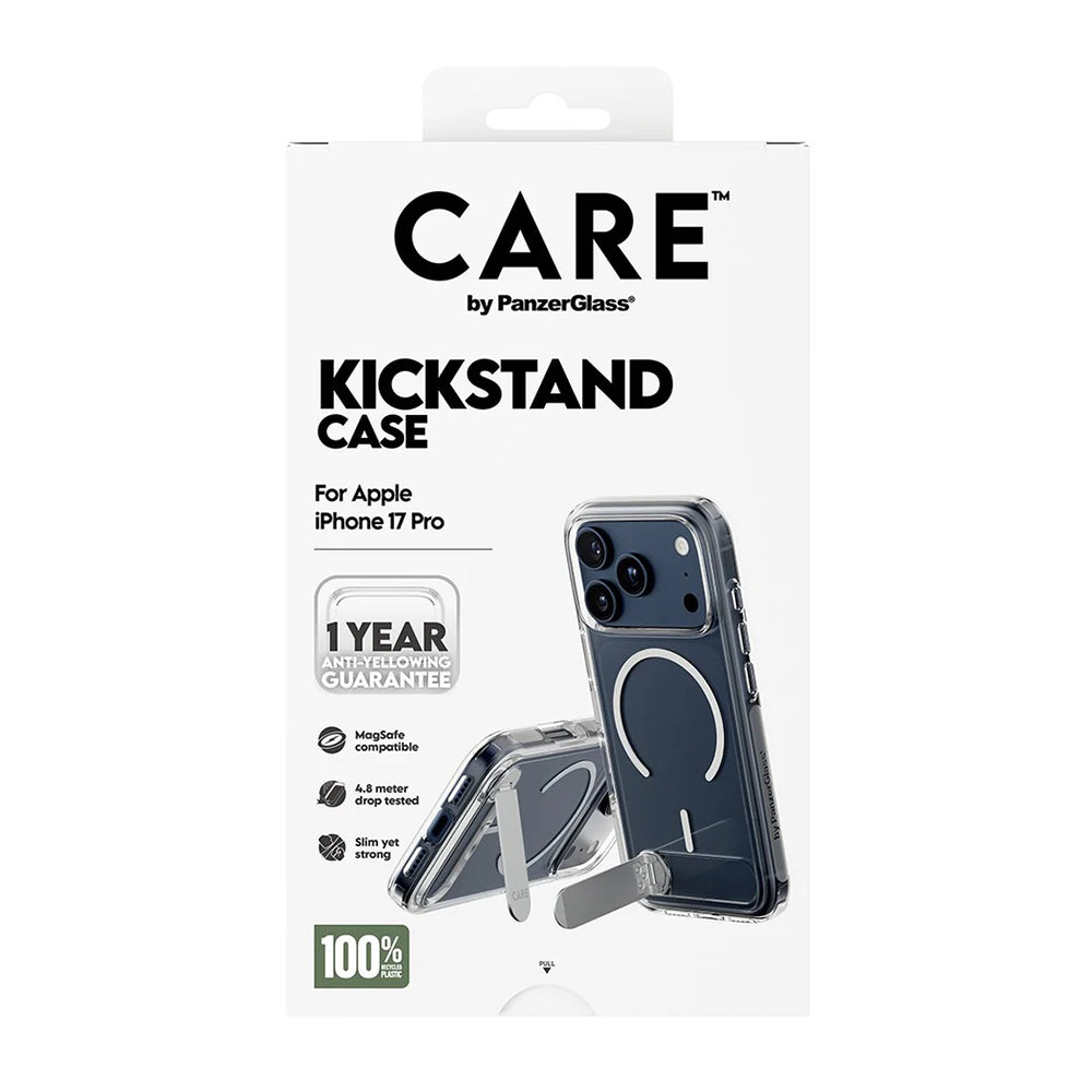 Futrola MagSafe za Apple iPhone 17 Pro, PanzerGlass, Care Feature Kickstand, Prozirna
