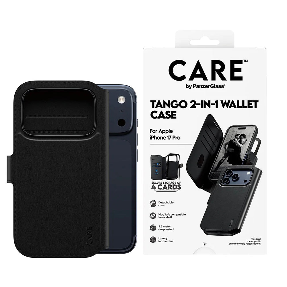 Futrola MagSafe za Apple iPhone 17 Pro, PanzerGlass, Care Feature Tango Two-in-One, Crna