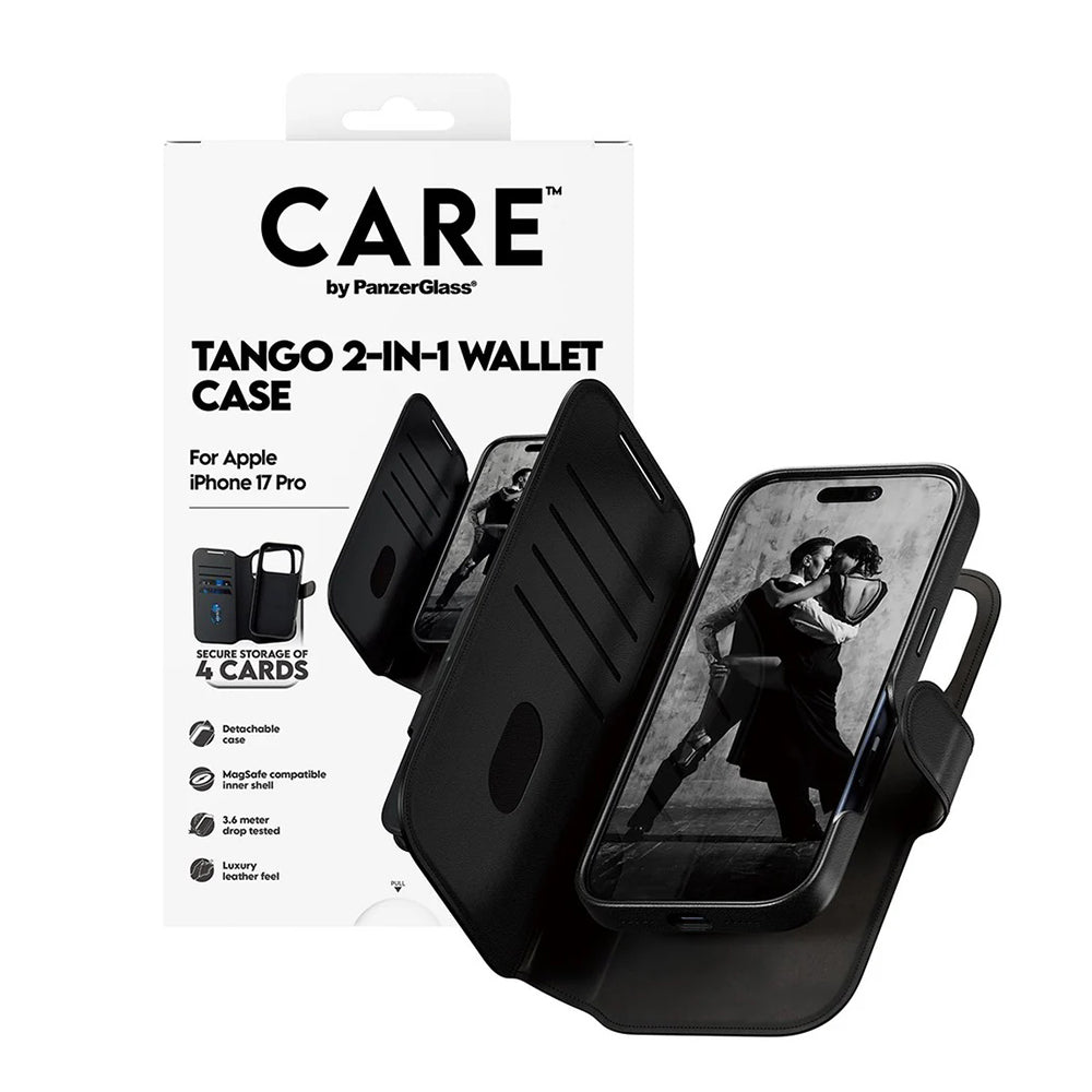 Futrola MagSafe za Apple iPhone 17 Pro, PanzerGlass, Care Feature Tango Two-in-One, Crna