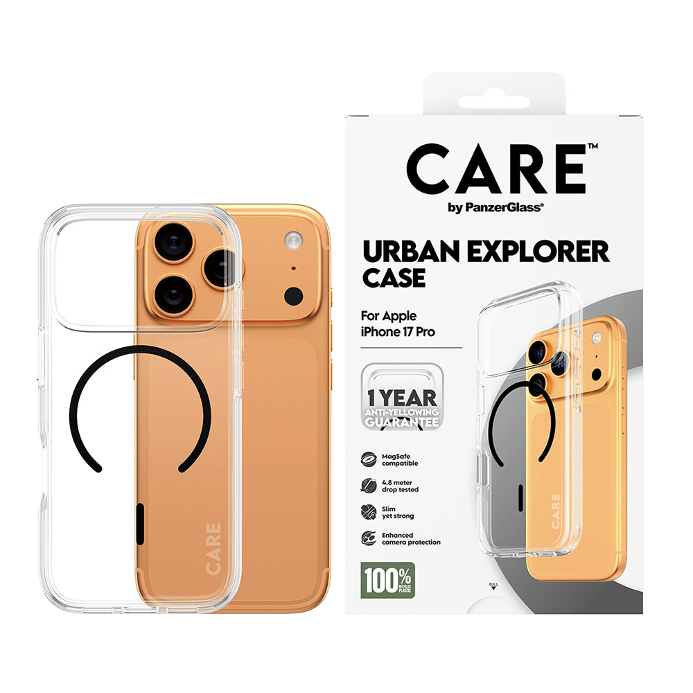MagSafe futrola za Apple iPhone 17 Pro, PanzerGlass, Care Urban Explorer, Crna Transparentna