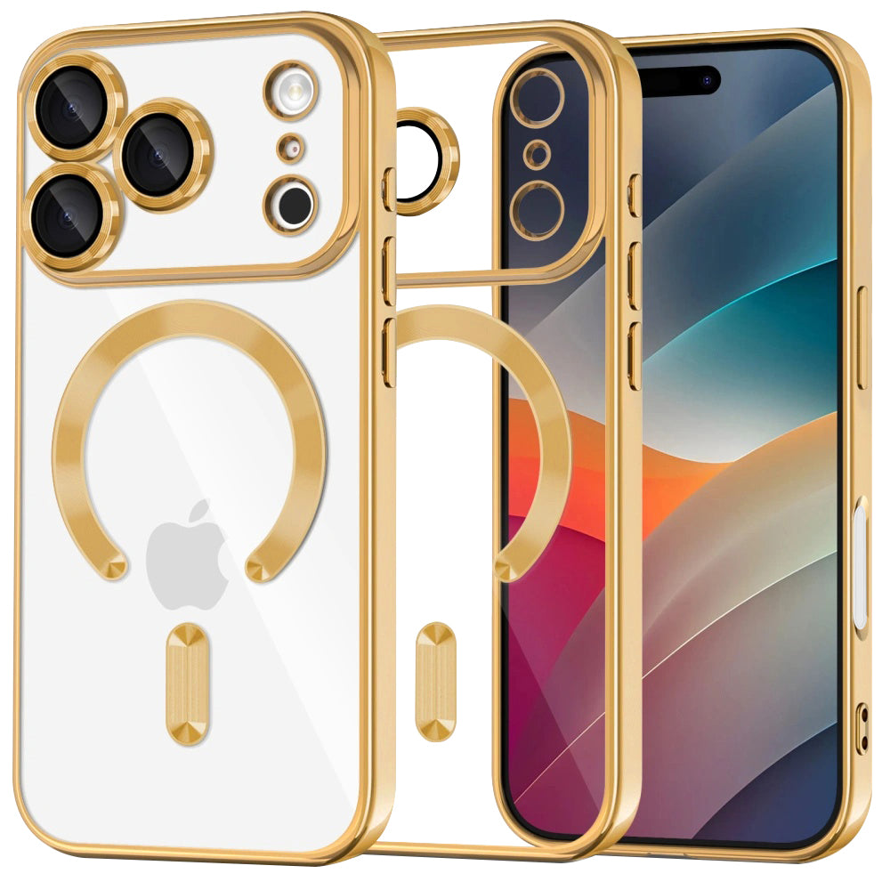 Husa MagSafe za Apple iPhone 17 Pro, Techsuit, Luxury Crystal, Zlatna