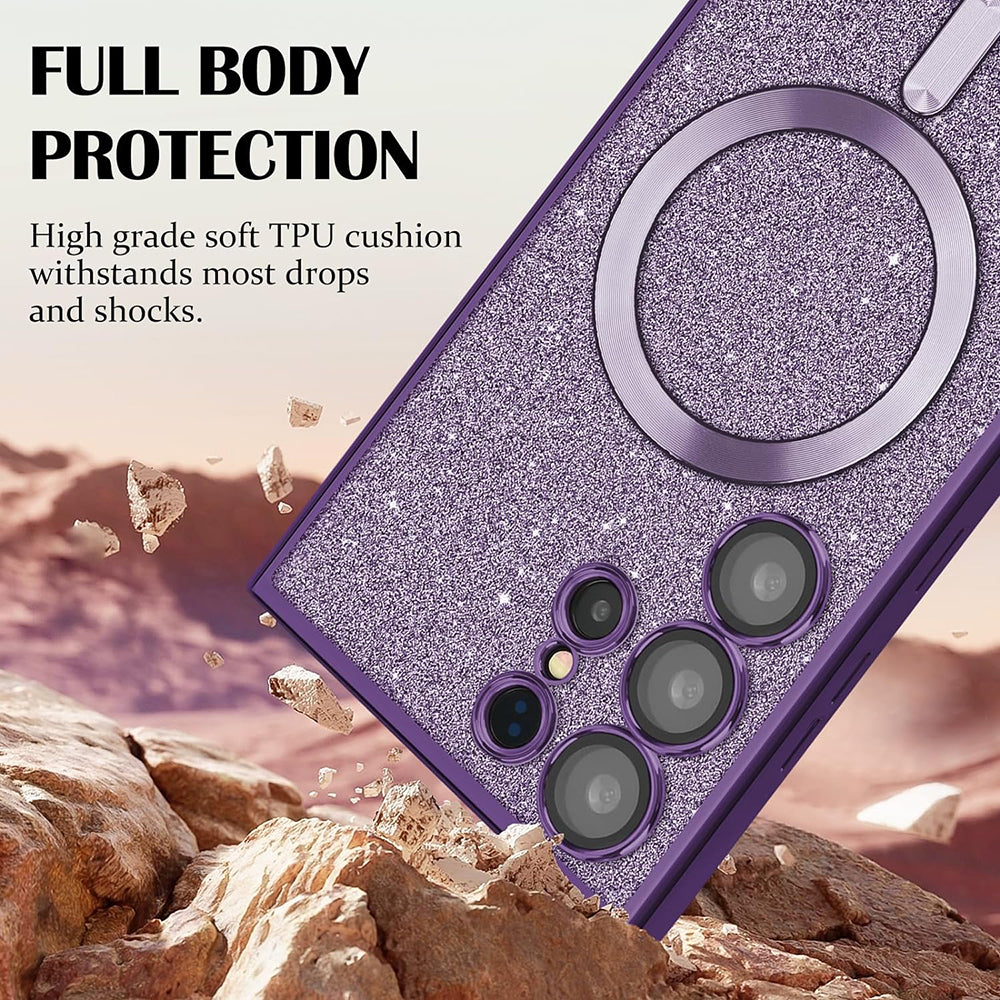 MagSafe futrola za Apple iPhone 17 Pro, Techsuit, Luxury Glitter, Crvena