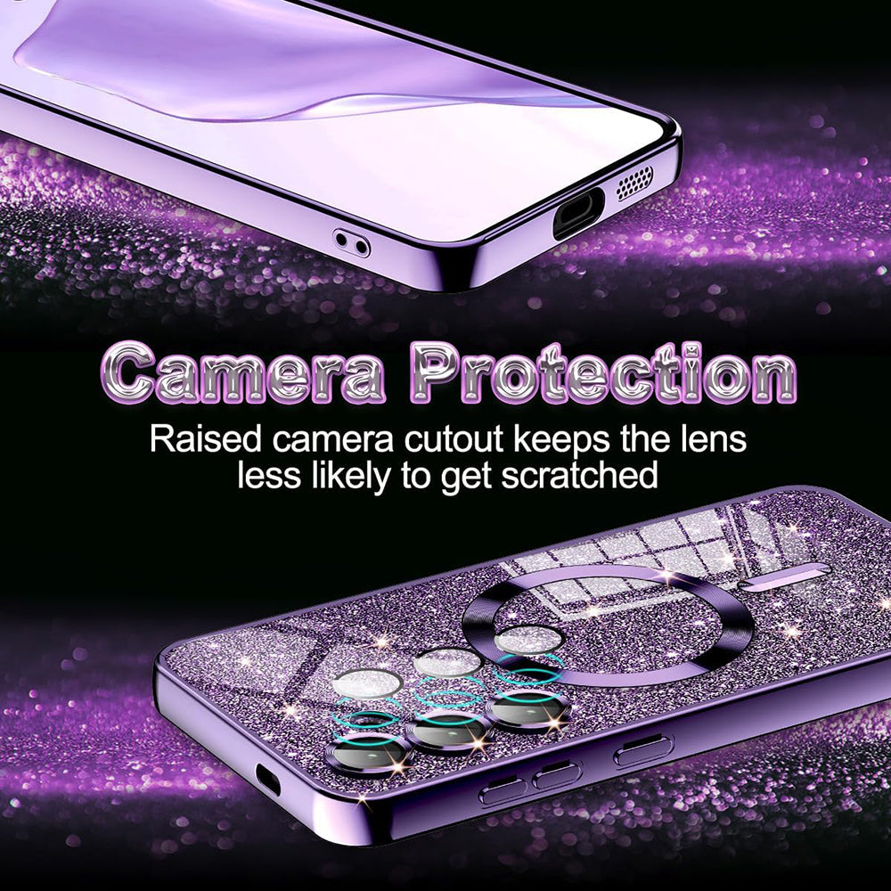 MagSafe futrola za Apple iPhone 17 Pro, Techsuit, Luxury Glitter, Crvena