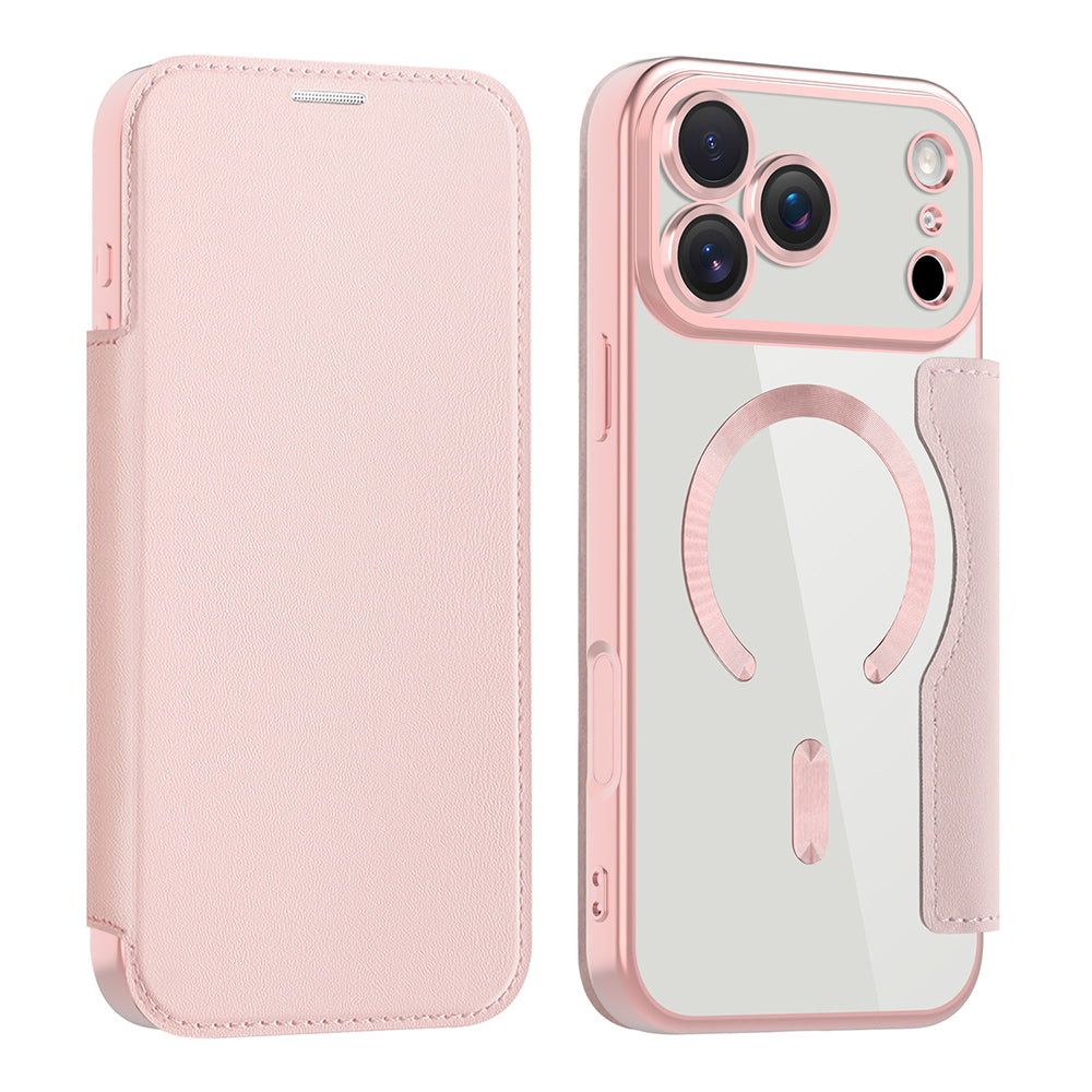 Futrola MagSafe za Apple iPhone 17 Pro, Techsuit, SmartMag Book, Roza