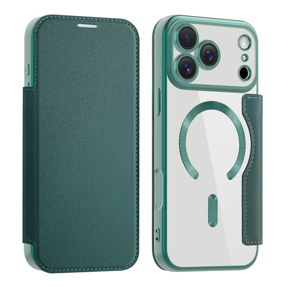 MagSafe futrola za Apple iPhone 17 Pro, Techsuit, SmartMag Book, Zelena