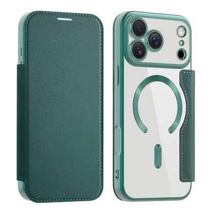 MagSafe futrola za Apple iPhone 17 Pro, Techsuit, SmartMag Book, Zelena