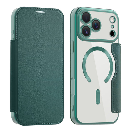 MagSafe futrola za Apple iPhone 17 Pro, Techsuit, SmartMag Book, Zelena