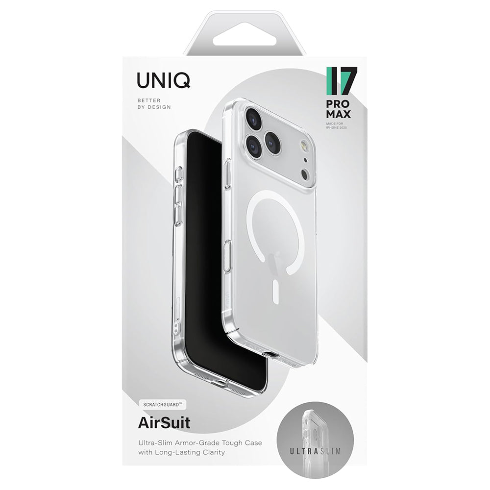 Futrola MagSafe za Apple iPhone 17 Pro, UNIQ, AirSuit MagClick, Prozirna