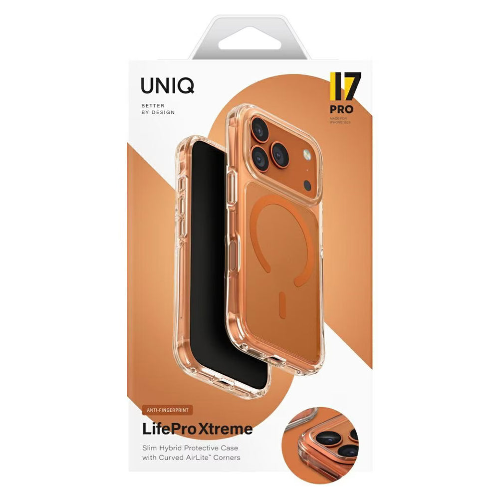 Futrola MagSafe za Apple iPhone 17 Pro, UNIQ, LifePro Xtreme MagClick, Narančasta