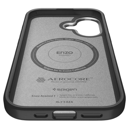 MagSafe futrola za Apple iPhone 17, Spigen, Enzo Aramid T, Crno Srebrna