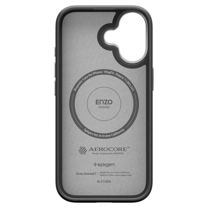 MagSafe futrola za Apple iPhone 17, Spigen, Enzo Aramid T, Crno Srebrna