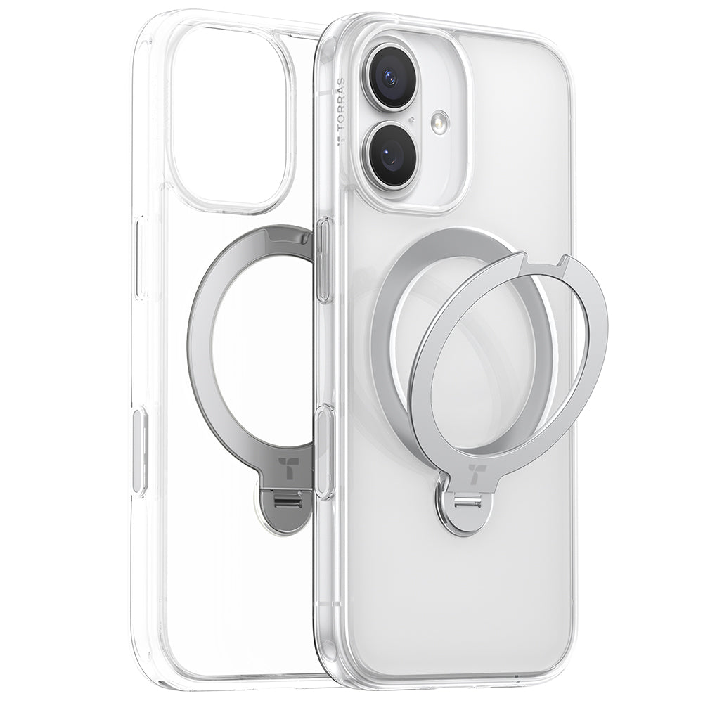 MagSafe futrola za Apple iPhone 17, Torras, Ostand Spin, Prozirna