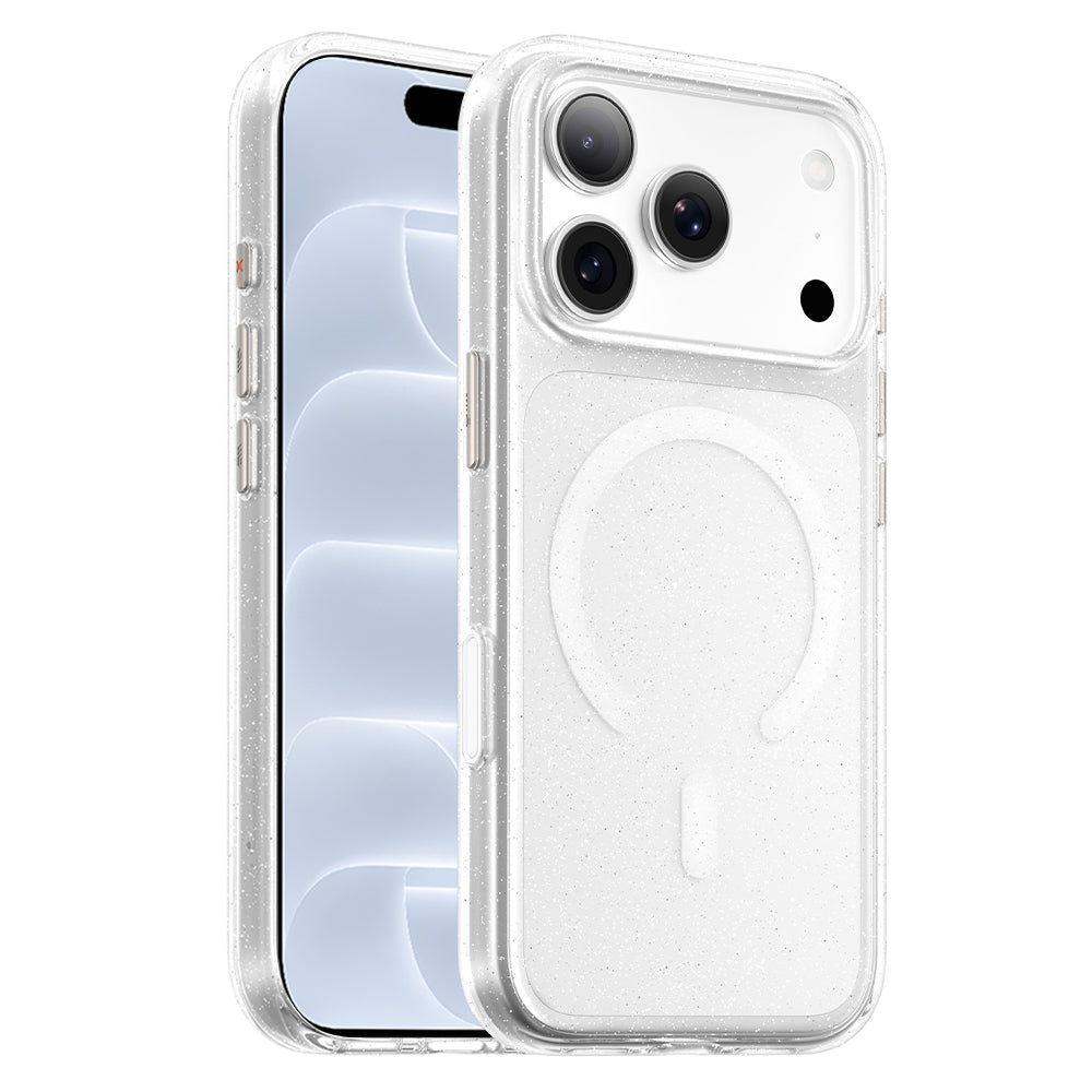 MagSafe maska za Apple iPhone 18 Pro / 17 Pro, Blueo, Crystal Pro Anti-Drop Glitter, prozirna