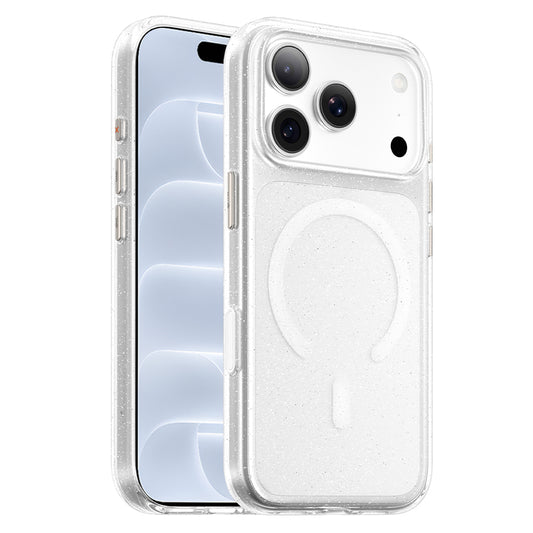 MagSafe maska za Apple iPhone 18 Pro / 17 Pro, Blueo, Crystal Pro Anti-Drop Glitter, prozirna