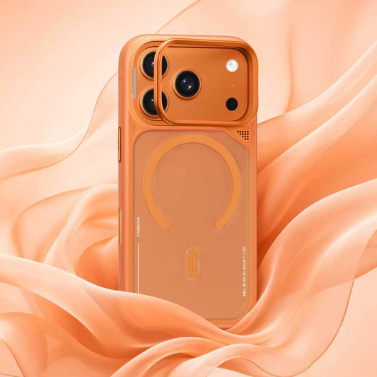 Maska MagSafe za Apple iPhone 18 Pro / 17 Pro, Blueo, stalak za odvođenje topline, satenski narančasta