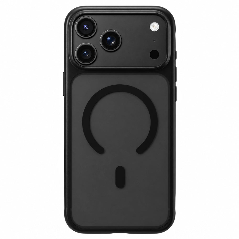 Blueo MagSafe maska za Apple iPhone 18 Pro / 17 Pro, ugodna za kožu, otporna na padove, satenski crna