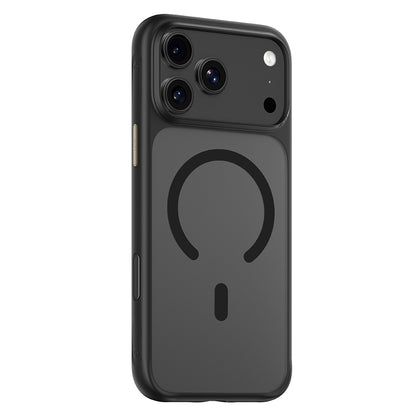Blueo MagSafe maska za Apple iPhone 18 Pro / 17 Pro, ugodna za kožu, otporna na padove, satenski crna