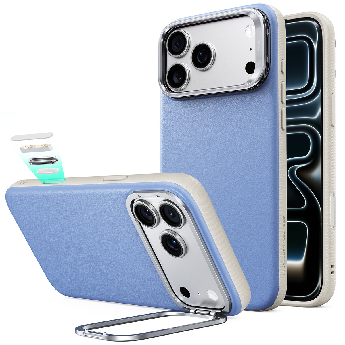 MagSafe maska za Apple iPhone 18 Pro / 17 Pro, ESR, Atelier s postoljem, Plava