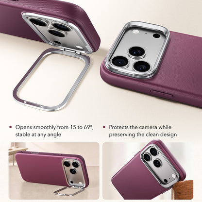 MagSafe futrola za Apple iPhone 18 Pro / 17 Pro, ESR, Atelier s postoljem, Tamno Satenasta Vinska