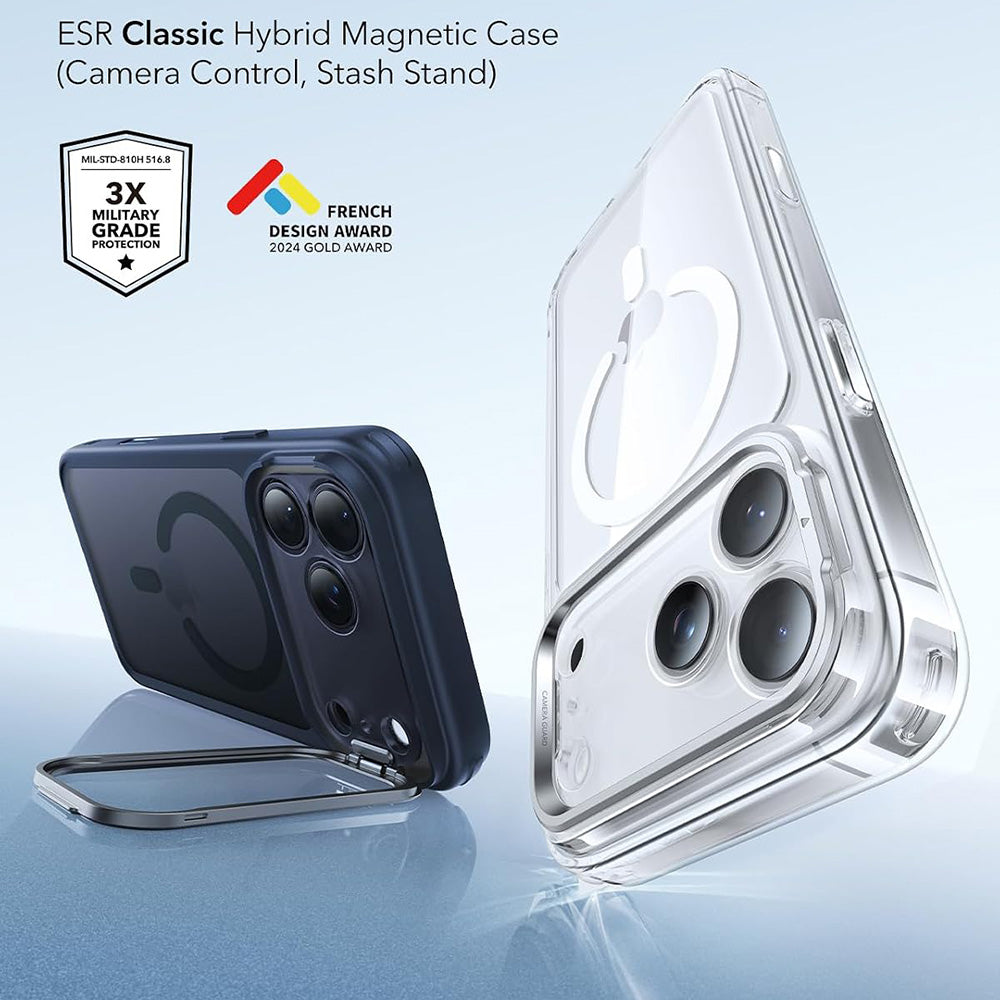 MagSafe futrola za Apple iPhone 18 Pro / 17 Pro, ESR, Classic Hybrid Kickstand, Plava Satinirana