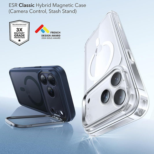 MagSafe futrola za Apple iPhone 18 Pro / 17 Pro, ESR, Classic Hybrid Kickstand, Plava Satinirana