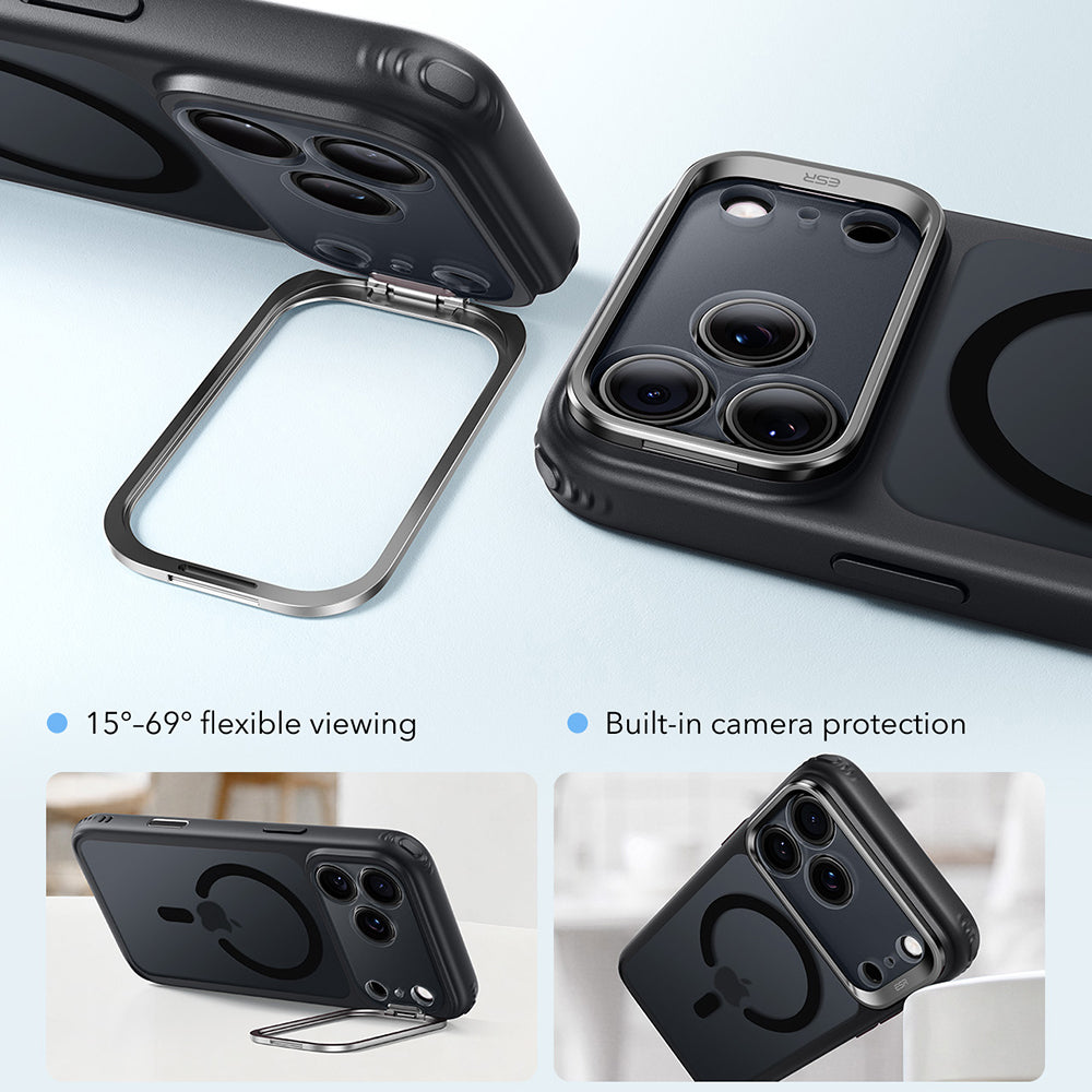 MagSafe futrola za Apple iPhone 18 Pro / 17 Pro, ESR, Classic Hybrid Kickstand, Crna Satinirana