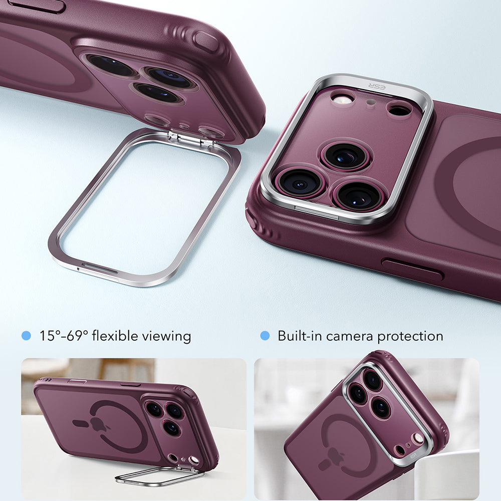 MagSafe futrola za Apple iPhone 18 Pro / 17 Pro, ESR, Classic Hybrid Kickstand, Tamno Satenasta Vinska