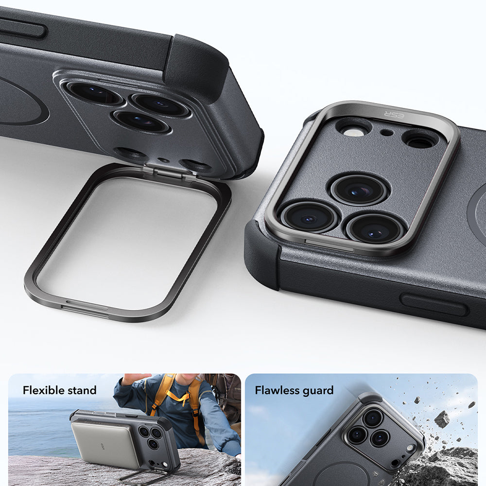 MagSafe futrola za Apple iPhone 18 Pro / 17 Pro, ESR, Cyber Armor Kickstand, Siva