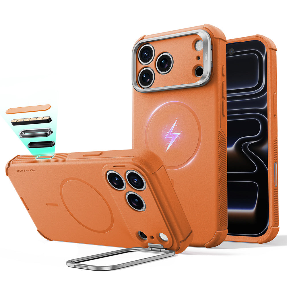 MagSafe futrola za Apple iPhone 18 Pro / 17 Pro, ESR, Cyber Armor Kickstand, Narančasta