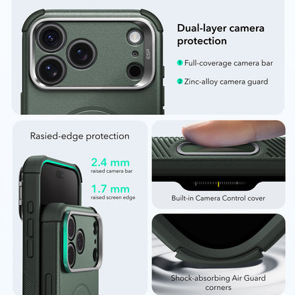 MagSafe futrola za Apple iPhone 18 Pro / 17 Pro, ESR, Cyber Armor Kickstand, Zelena