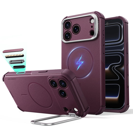 MagSafe futrola za Apple iPhone 18 Pro / 17 Pro, ESR, Cyber Armor Kickstand, Tamno Satenasta Bordo