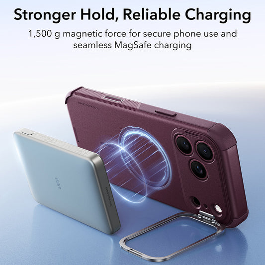 MagSafe futrola za Apple iPhone 18 Pro / 17 Pro, ESR, Cyber Armor Kickstand, Tamno Satenasta Bordo