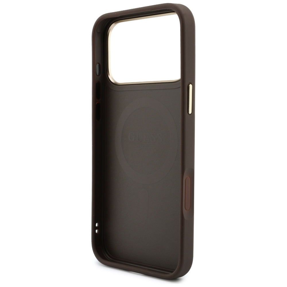 MagSafe maska za Apple iPhone 18 Pro / 17 Pro, Guess, 4G Cardslot, smeđa