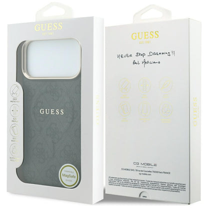 MagSafe maska za Apple iPhone 18 Pro / 17 Pro, Guess, 4G Embossed Classic, Crna