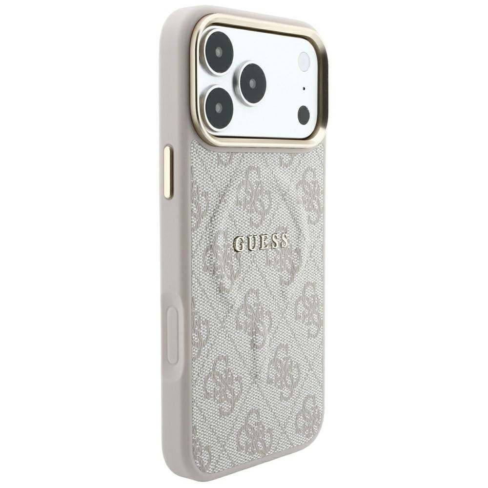 MagSafe maska za Apple iPhone 18 Pro / 17 Pro, Guess, 4G Embossed Classic, Roza