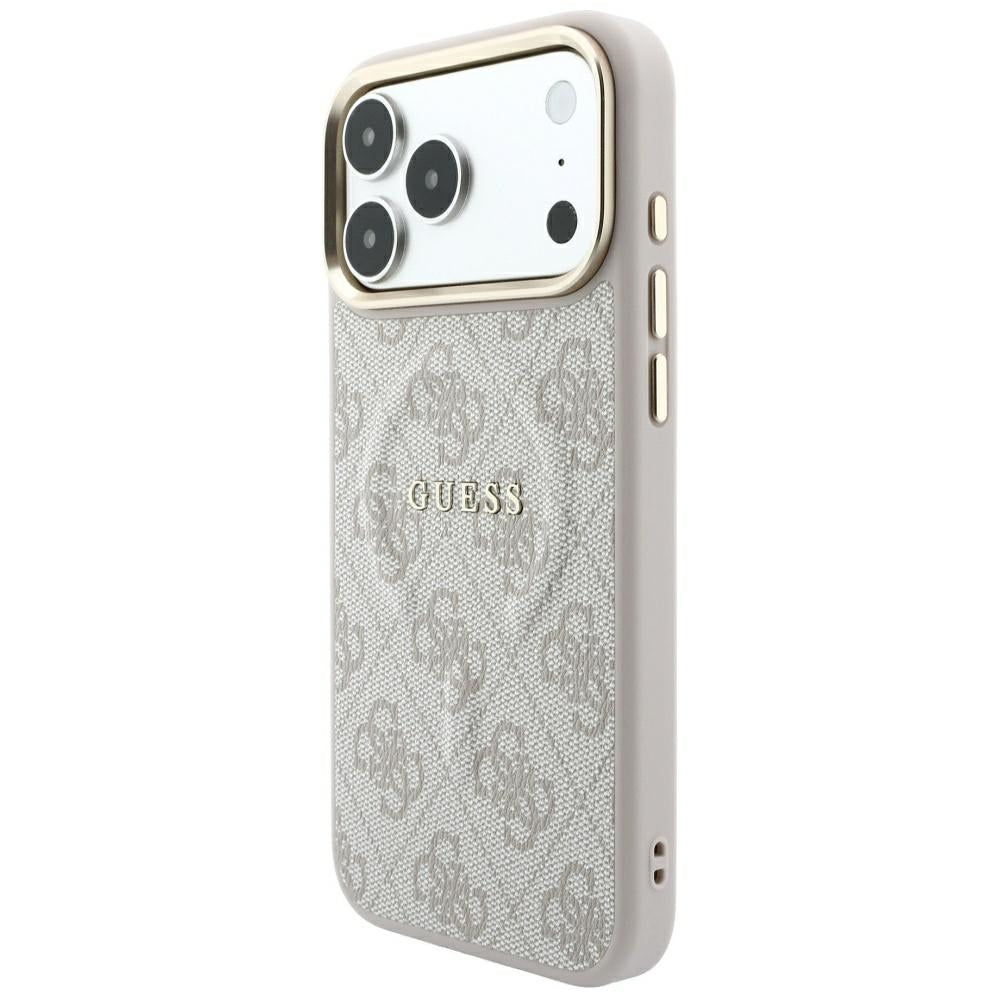 MagSafe maska za Apple iPhone 18 Pro / 17 Pro, Guess, 4G Embossed Classic, Roza