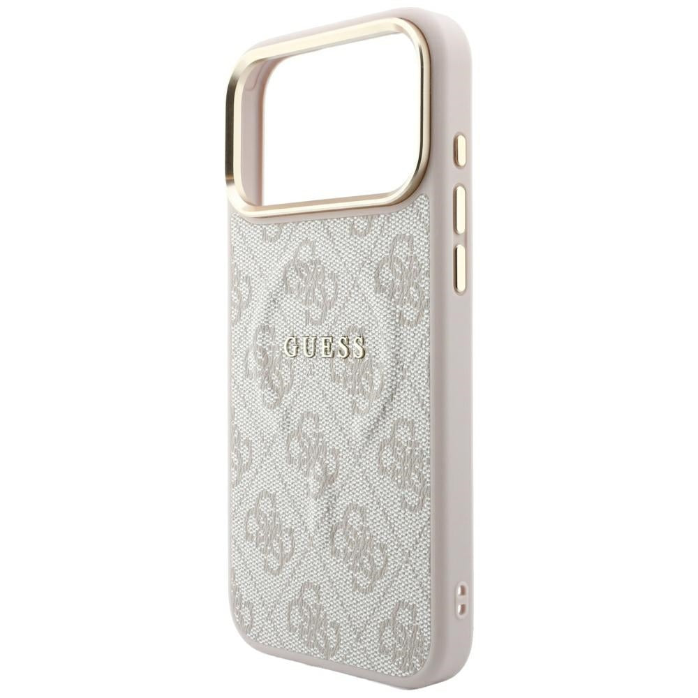 MagSafe maska za Apple iPhone 18 Pro / 17 Pro, Guess, 4G Embossed Classic, Roza
